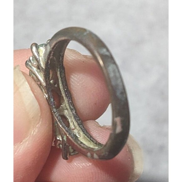 Glam Five Gem Silver Tone Fashion Ring Size 8 - Picture 6 of 14